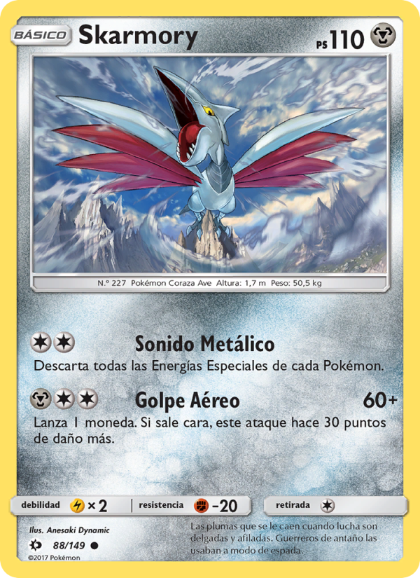 Skarmory 88 — Sun & Moon (Spanish Pokémon TCG card)