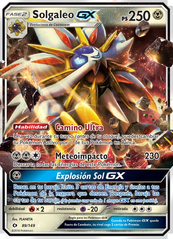 Solgaleo GX 89 — Sun & Moon (Spanish Pokémon TCG card)