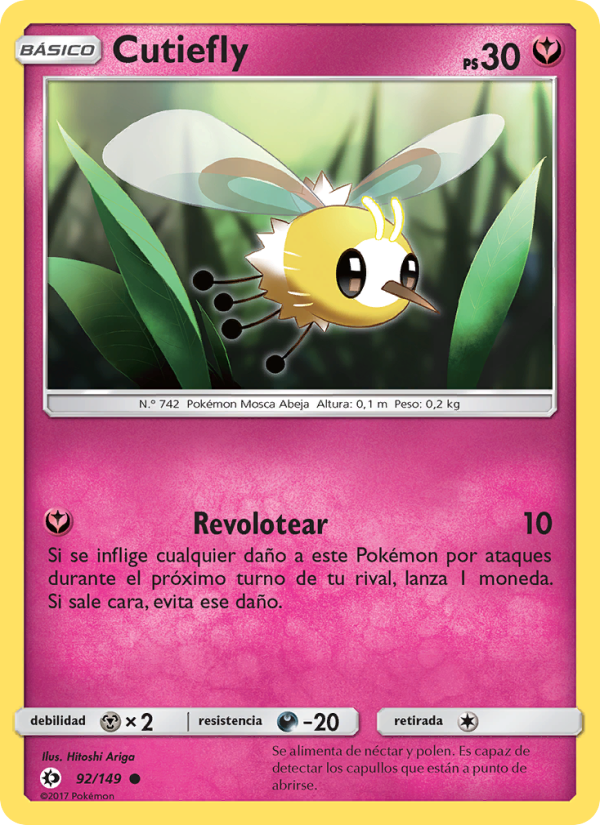 Cutiefly 92 — Sun & Moon (Spanish Pokémon TCG card)