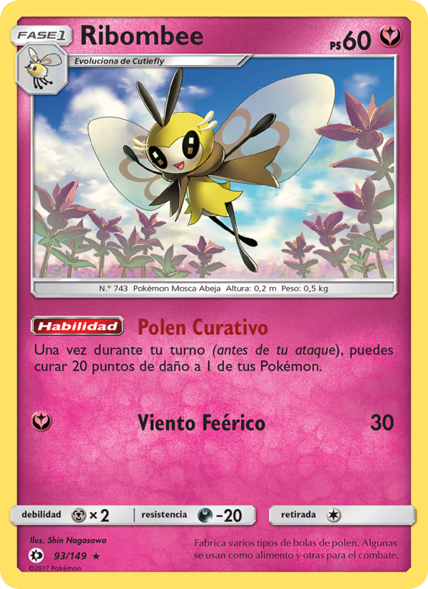 Ribombee 93 — Sun & Moon (Spanish Pokémon TCG card)