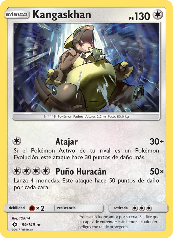 Kangaskhan 99 — Sun & Moon (Spanish Pokémon TCG card)