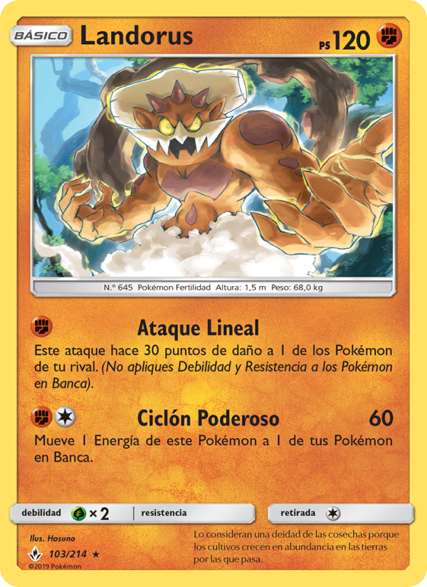 Landorus 103 — Unbroken Bonds (Spanish Pokémon TCG card)
