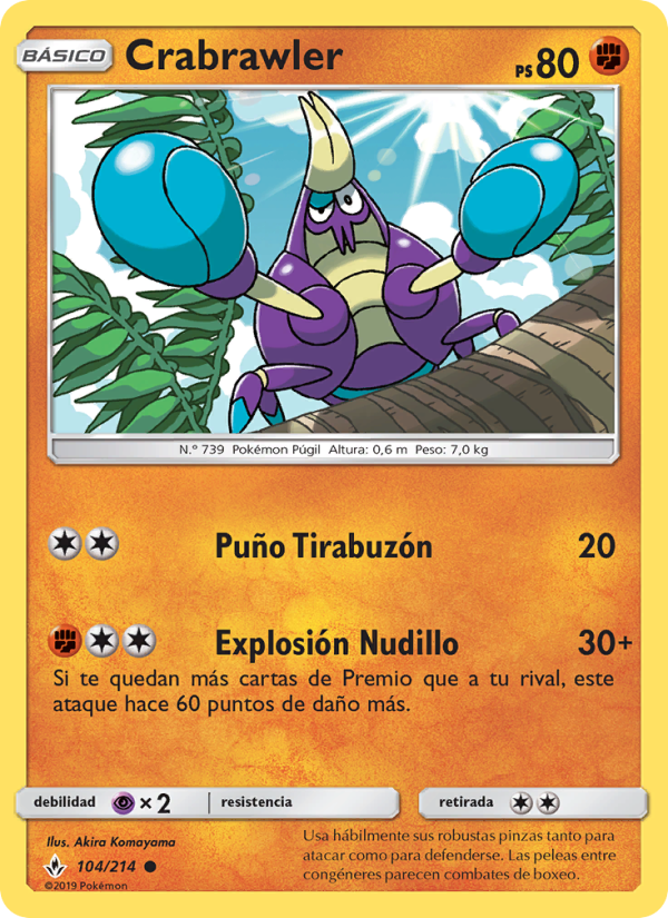 Crabrawler 104 — Unbroken Bonds (Spanish Pokémon TCG card)