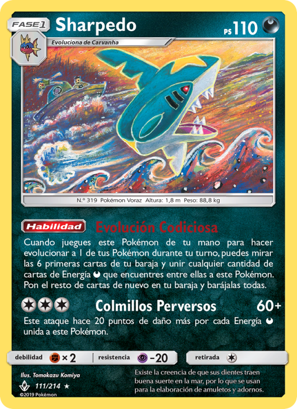 Sharpedo 111 — Unbroken Bonds (Spanish Pokémon TCG card)