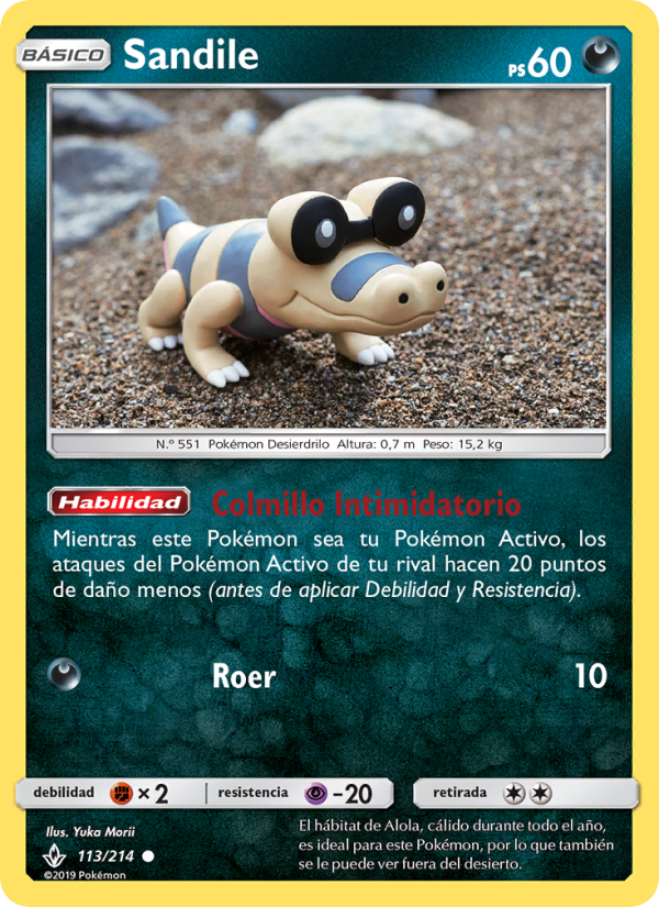 Sandile 113 — Unbroken Bonds (Spanish Pokémon TCG card)