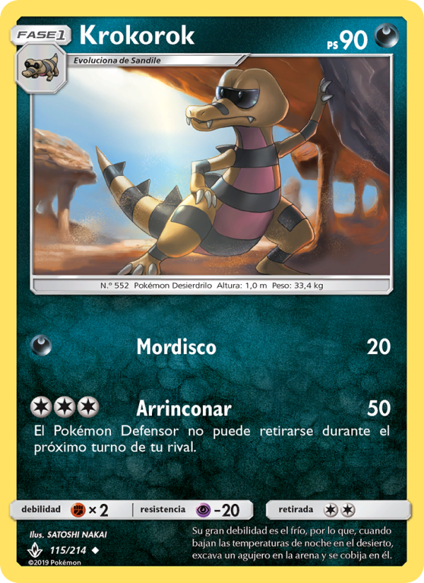Krokorok 115 — Unbroken Bonds (Spanish Pokémon TCG card)