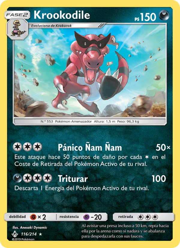 Krookodile 116 — Unbroken Bonds (Spanish Pokémon TCG card)