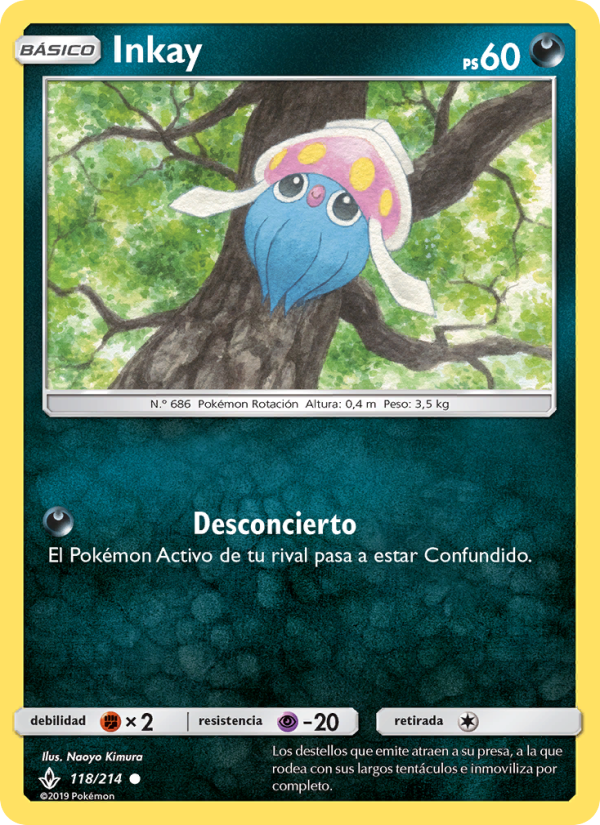 Inkay 118 — Unbroken Bonds (Spanish Pokémon TCG card)