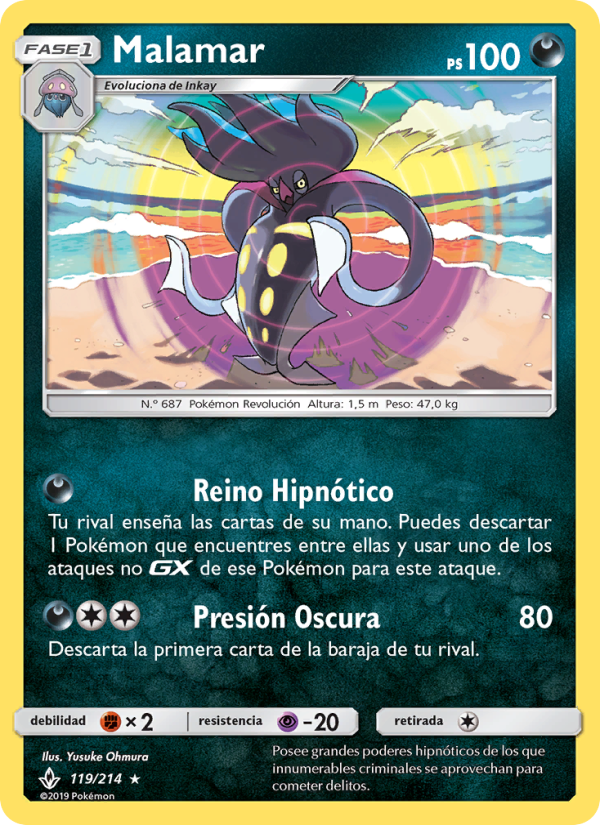 Malamar 119 — Unbroken Bonds (Spanish Pokémon TCG card)
