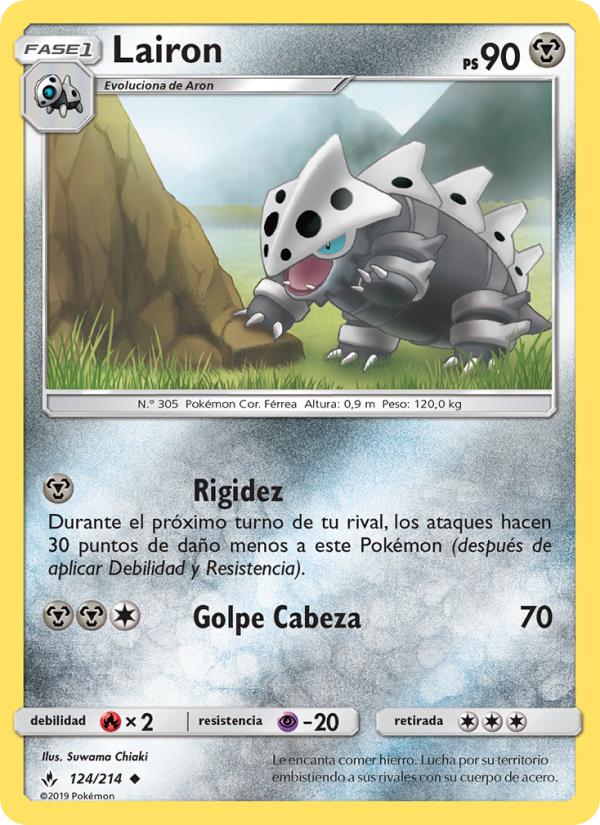 Lairon 124 — Unbroken Bonds (Spanish Pokémon TCG card)