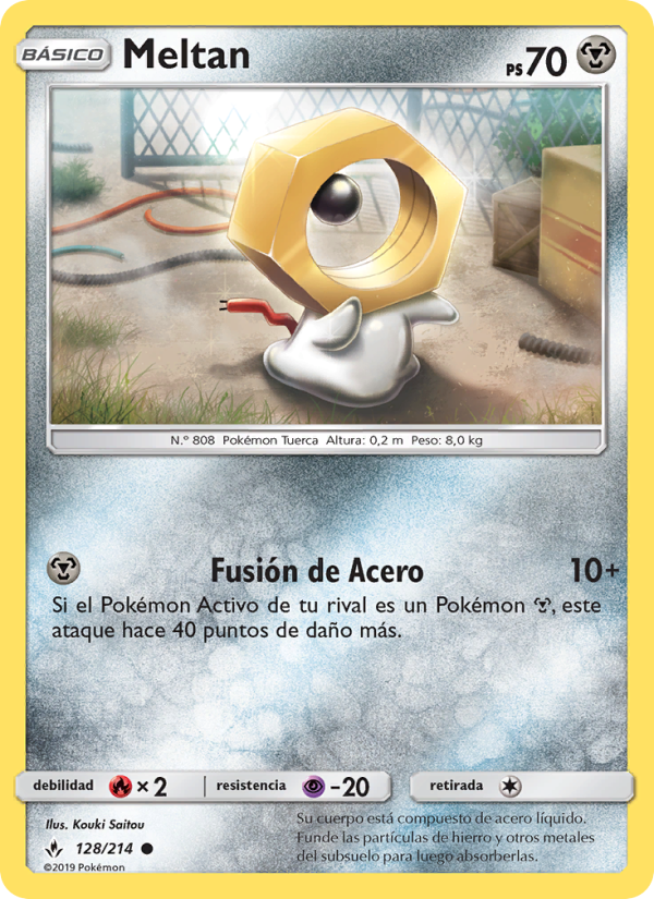 Meltan 128 — Unbroken Bonds (Spanish Pokémon TCG card)
