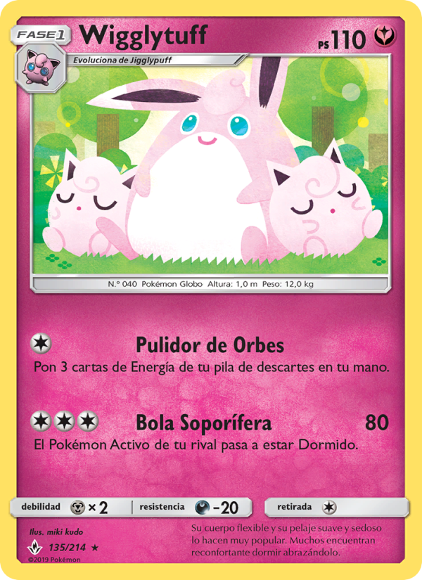 Wigglytuff 135 — Unbroken Bonds (Spanish Pokémon TCG card)