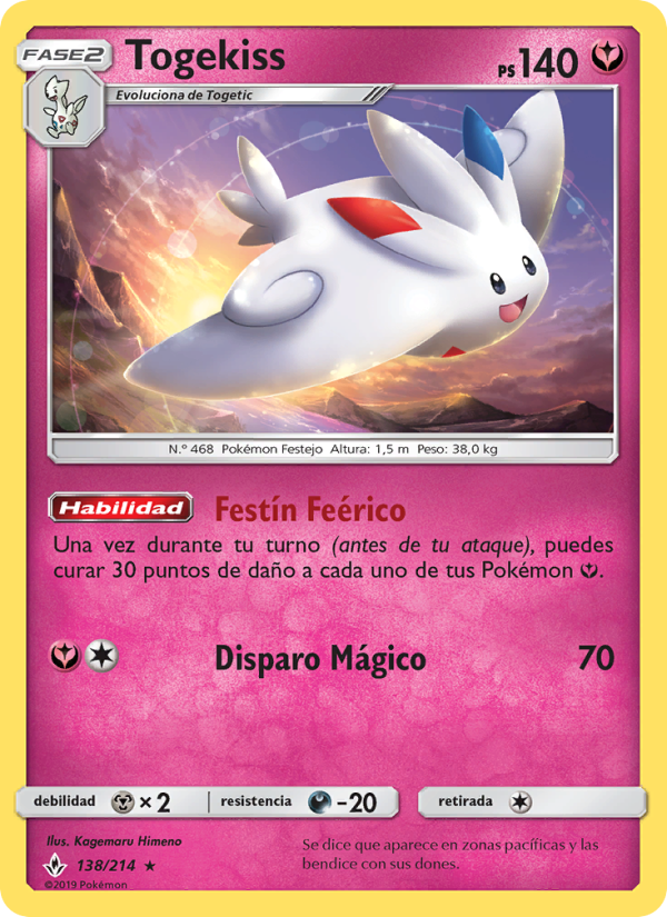 Togekiss 138 — Unbroken Bonds (Spanish Pokémon TCG card)