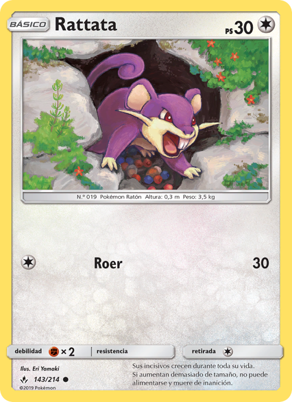Rattata 143 — Unbroken Bonds (Spanish Pokémon TCG card)