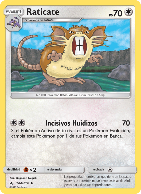 Raticate 144 — Unbroken Bonds (Spanish Pokémon TCG card)