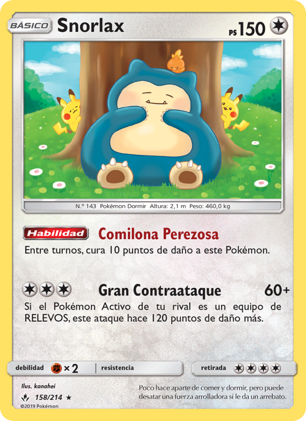 Snorlax 158 — Unbroken Bonds (Spanish Pokémon TCG card)