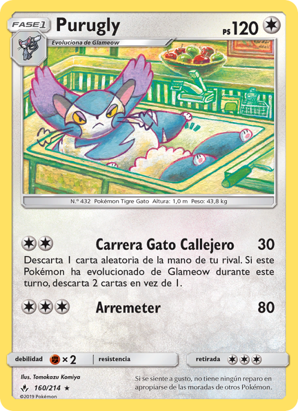 Purugly 160 — Unbroken Bonds (Spanish Pokémon TCG card)