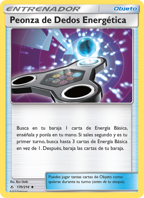 Peonza de Dedos Energética 170 — Unbroken Bonds (Spanish Pokémon TCG card)