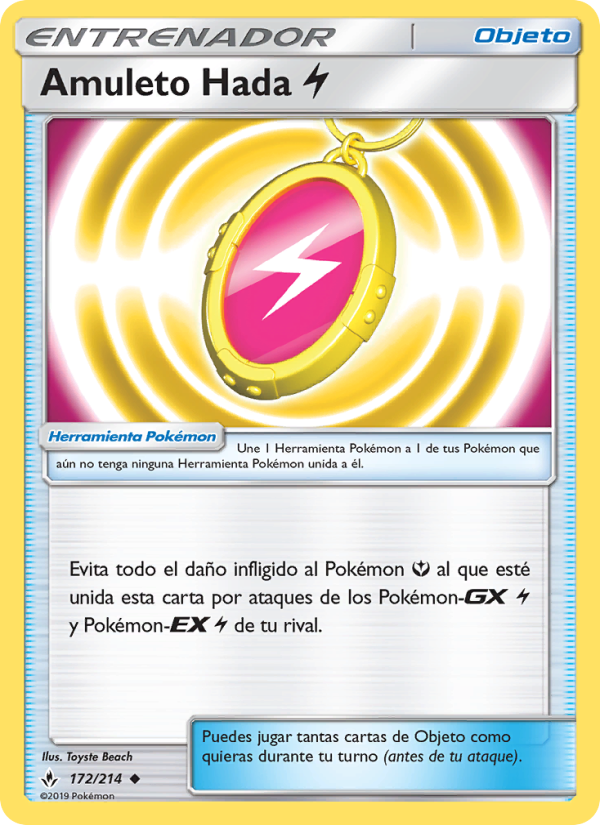Amuleto Hada Lightning 172 — Unbroken Bonds (Spanish Pokémon TCG card)