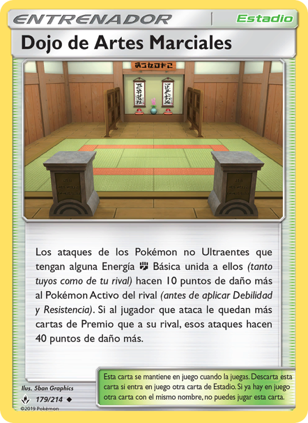 Dojo de Artes Marciales 179 — Unbroken Bonds (Spanish Pokémon TCG card)