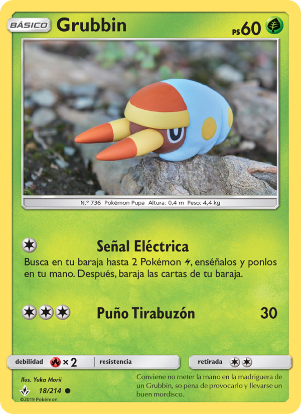 Grubbin 18 — Unbroken Bonds (Spanish Pokémon TCG card)