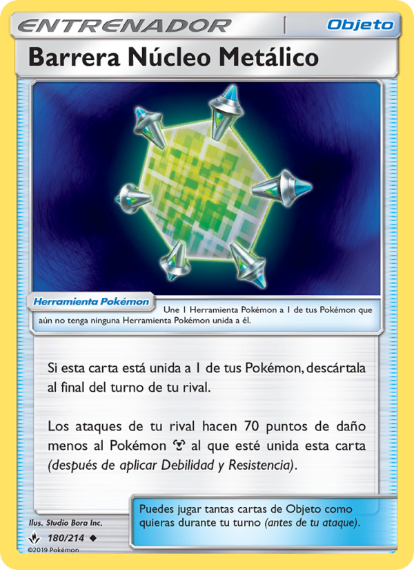 Barrera Núcleo Metálico 180 — Unbroken Bonds (Spanish Pokémon TCG card)