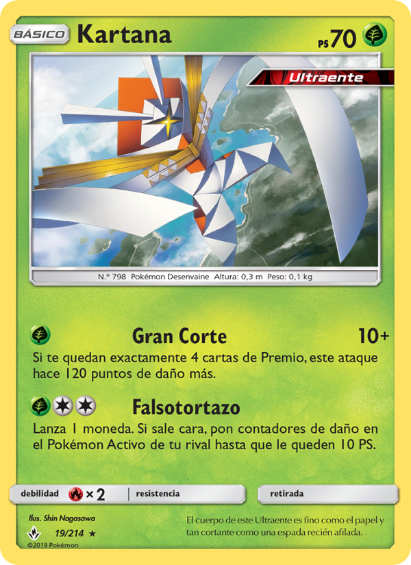 Kartana 19 — Unbroken Bonds (Spanish Pokémon TCG card)