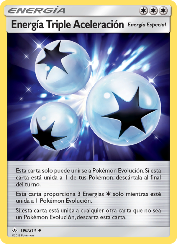 Energía Triple Aceleración 190 — Unbroken Bonds (Spanish Pokémon TCG card)