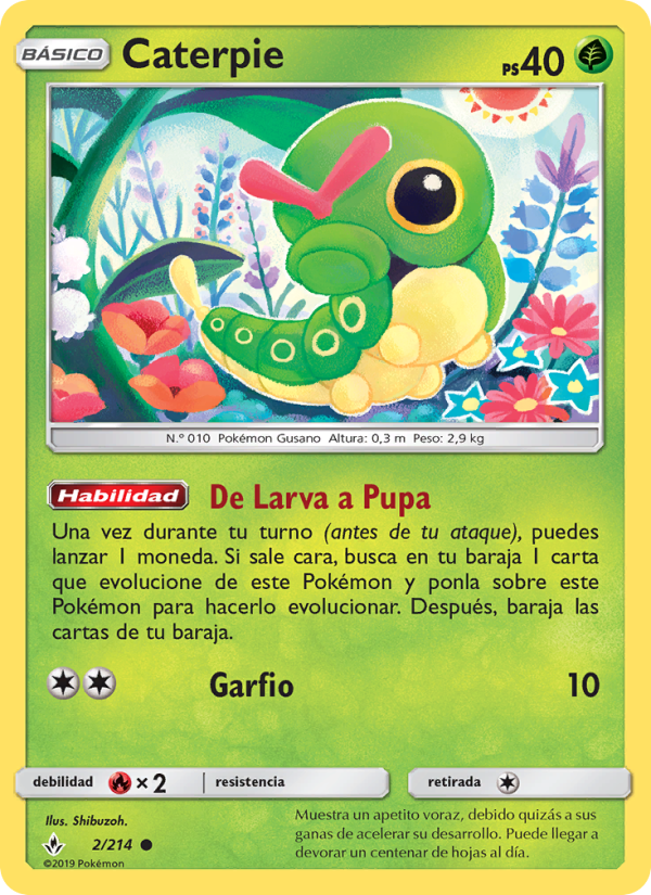 Caterpie 2 — Unbroken Bonds (Spanish Pokémon TCG card)