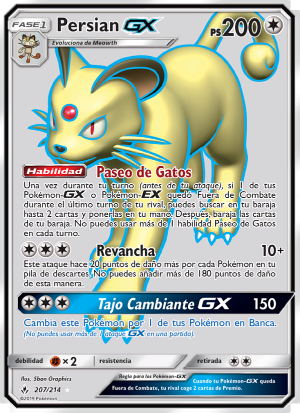Persian GX 207 — Unbroken Bonds (Spanish Pokémon TCG card)