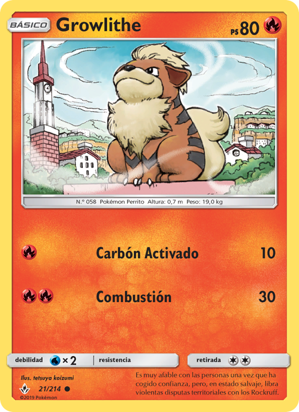 Growlithe 21 — Unbroken Bonds (Spanish Pokémon TCG card)