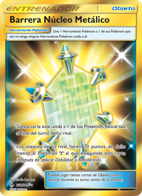 Barrera Núcleo Metálico 232 — Unbroken Bonds (Spanish Pokémon TCG card)