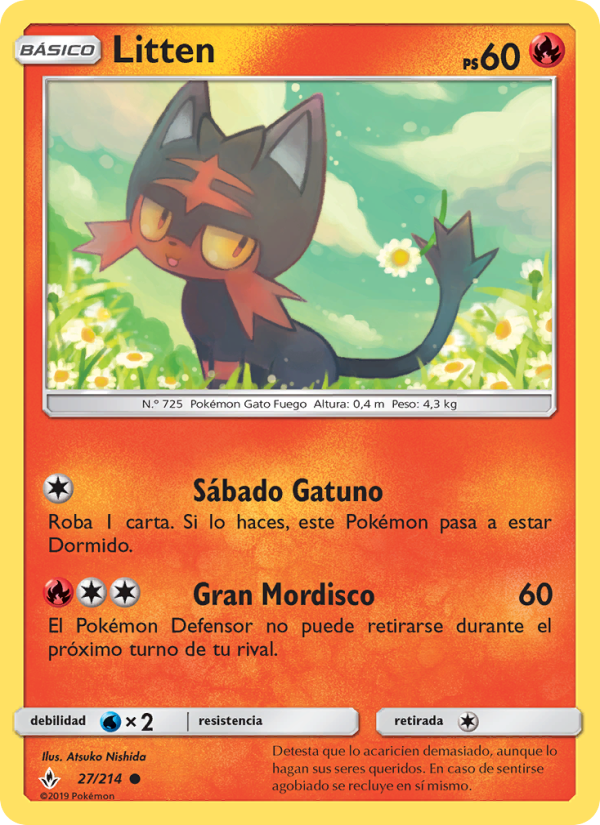 Litten 27 — Unbroken Bonds (Spanish Pokémon TCG card)