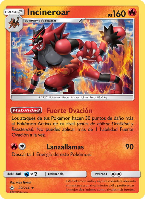 Incineroar 29 — Unbroken Bonds (Spanish Pokémon TCG card)