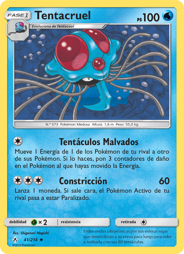 Tentacruel 41 — Unbroken Bonds (Spanish Pokémon TCG card)