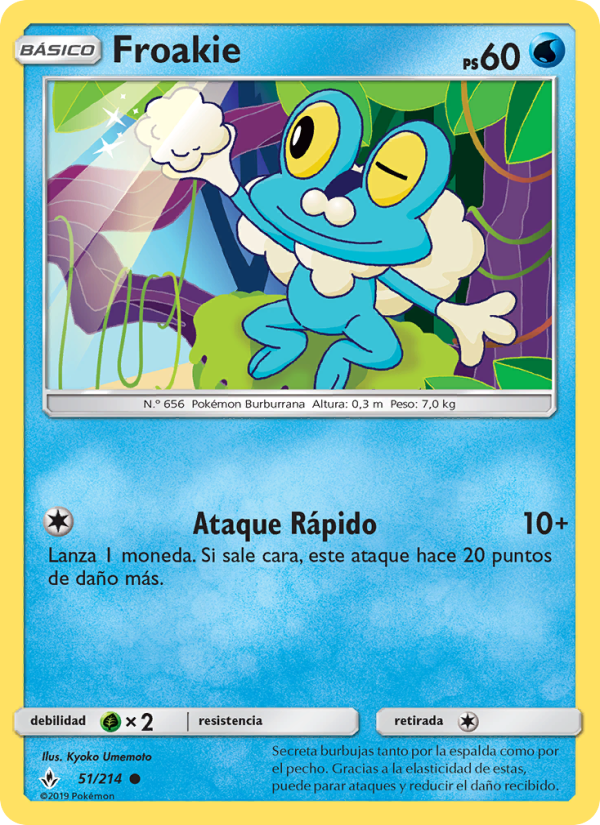 Froakie 51 — Unbroken Bonds (Spanish Pokémon TCG card)