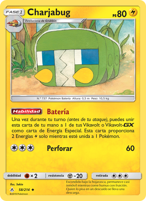 Charjabug 58 — Unbroken Bonds (Spanish Pokémon TCG card)