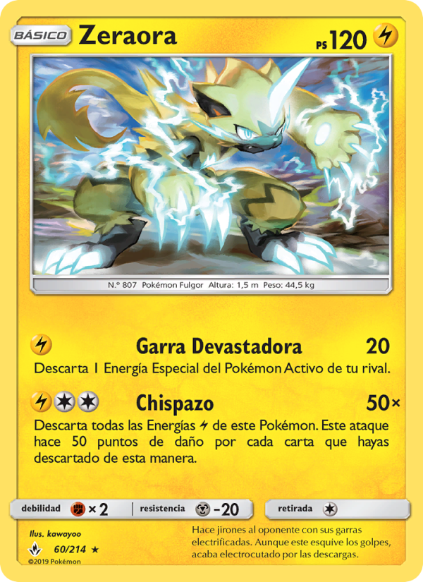 Zeraora 60 — Unbroken Bonds (Spanish Pokémon TCG card)