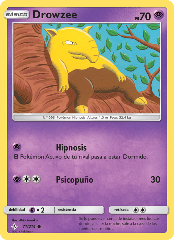 Drowzee 71 — Unbroken Bonds (Spanish Pokémon TCG card)