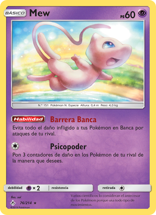 Mew 76 — Unbroken Bonds (Spanish Pokémon TCG card)