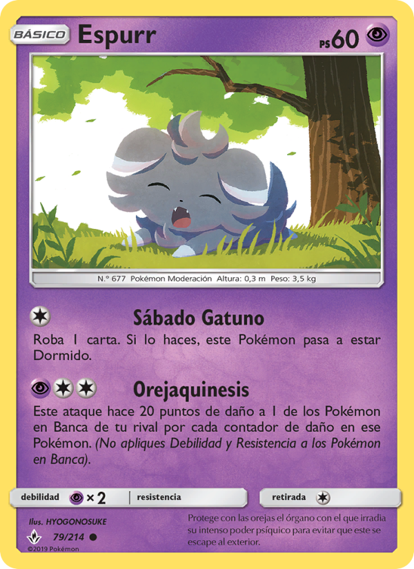 Espurr 79 — Unbroken Bonds (Spanish Pokémon TCG card)