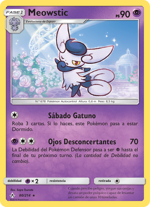 Meowstic 80 — Unbroken Bonds (Spanish Pokémon TCG card)