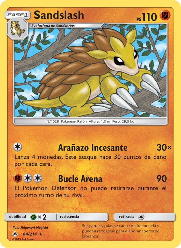 Sandslash 84 — Unbroken Bonds (Spanish Pokémon TCG card)
