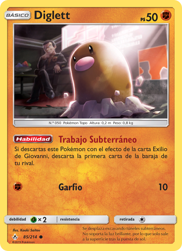 Diglett 85 — Unbroken Bonds (Spanish Pokémon TCG card)