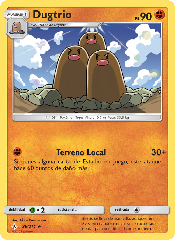 Dugtrio 86 — Unbroken Bonds (Spanish Pokémon TCG card)