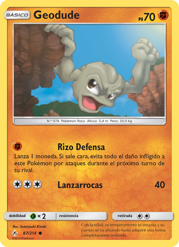 Geodude 87 — Unbroken Bonds (Spanish Pokémon TCG card)