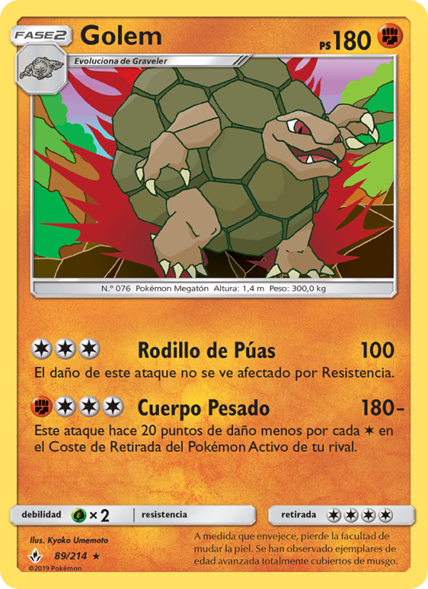 Golem 89 — Unbroken Bonds (Spanish Pokémon TCG card)