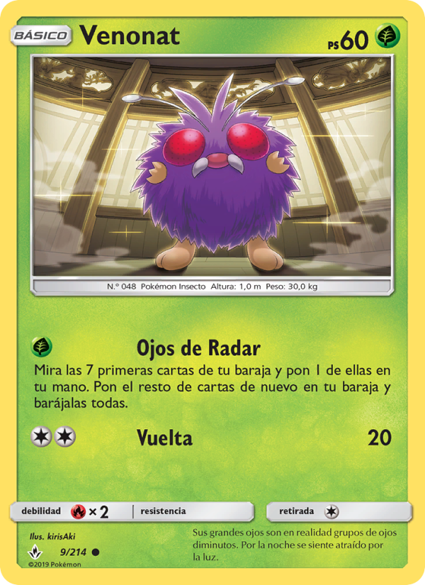Venonat 9 — Unbroken Bonds (Spanish Pokémon TCG card)