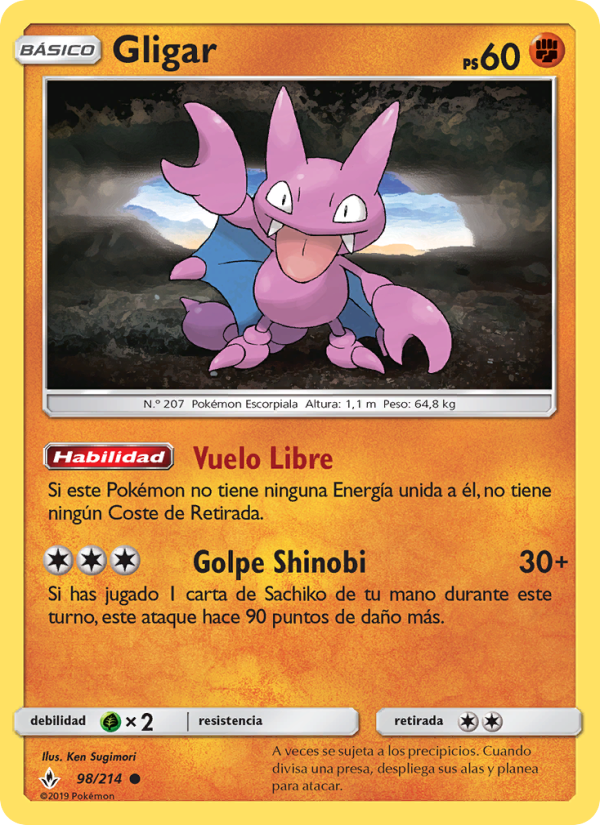 Gligar 98 — Unbroken Bonds (Spanish Pokémon TCG card)