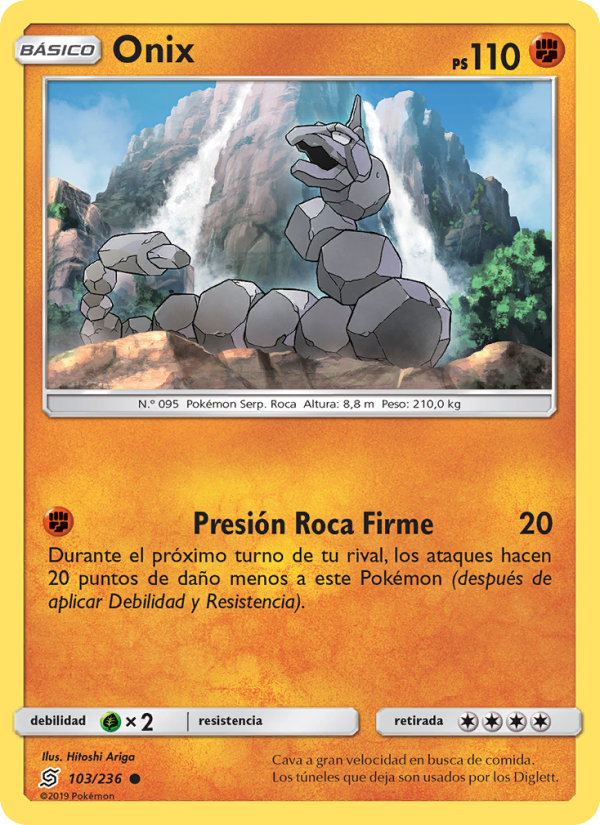 Onix 103 — Unified Minds (Spanish Pokémon TCG card)